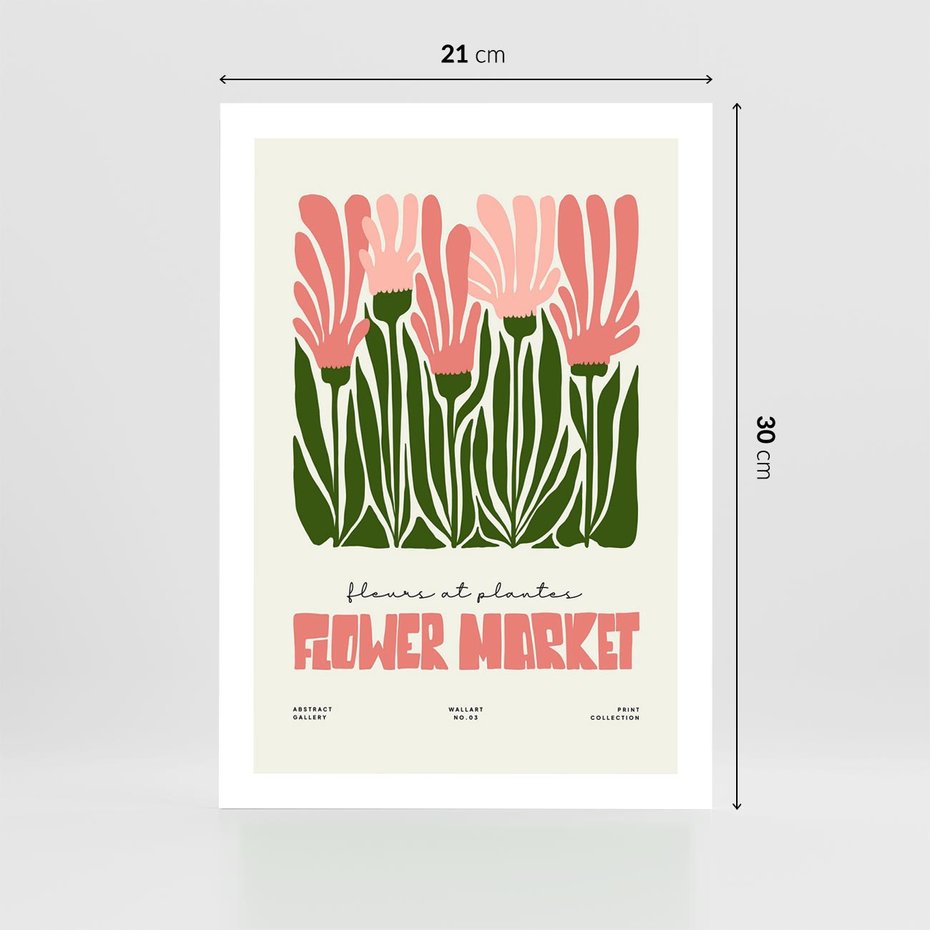 Plakat bez ramy 21x30 - Symfonia Kolorowych Kształtów - nowoczesna grafika, kwiatowa kompozycja