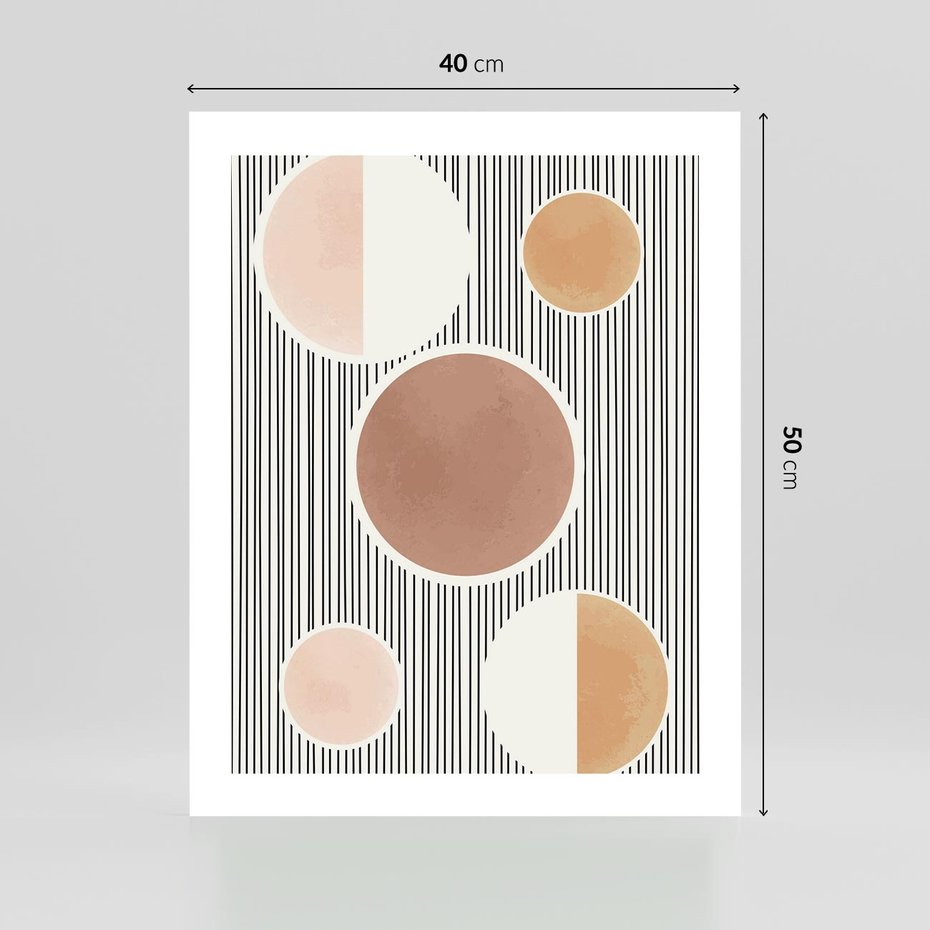 Plakat bez ramy 40x50 - Rozplątane Granice - abstrakacyjna nowoczesna sztuka, koła okręgi