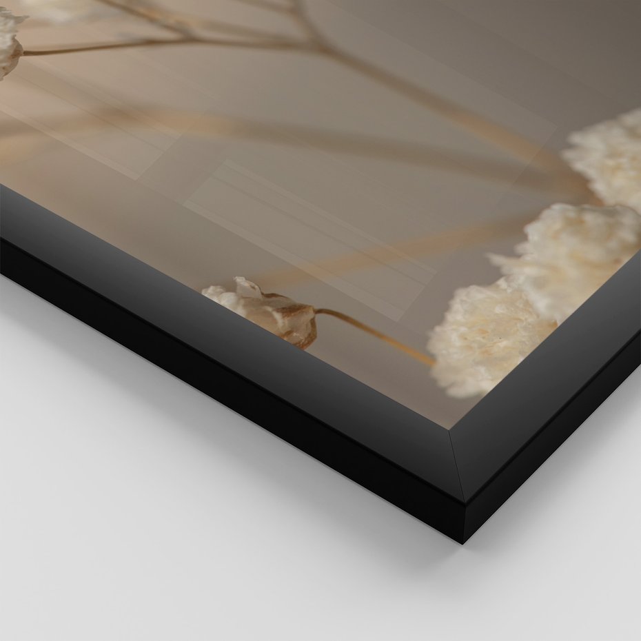 Zestaw obrazy w ramie 40x50 galeria - Suszone, kwiaty, boho - rama czarna