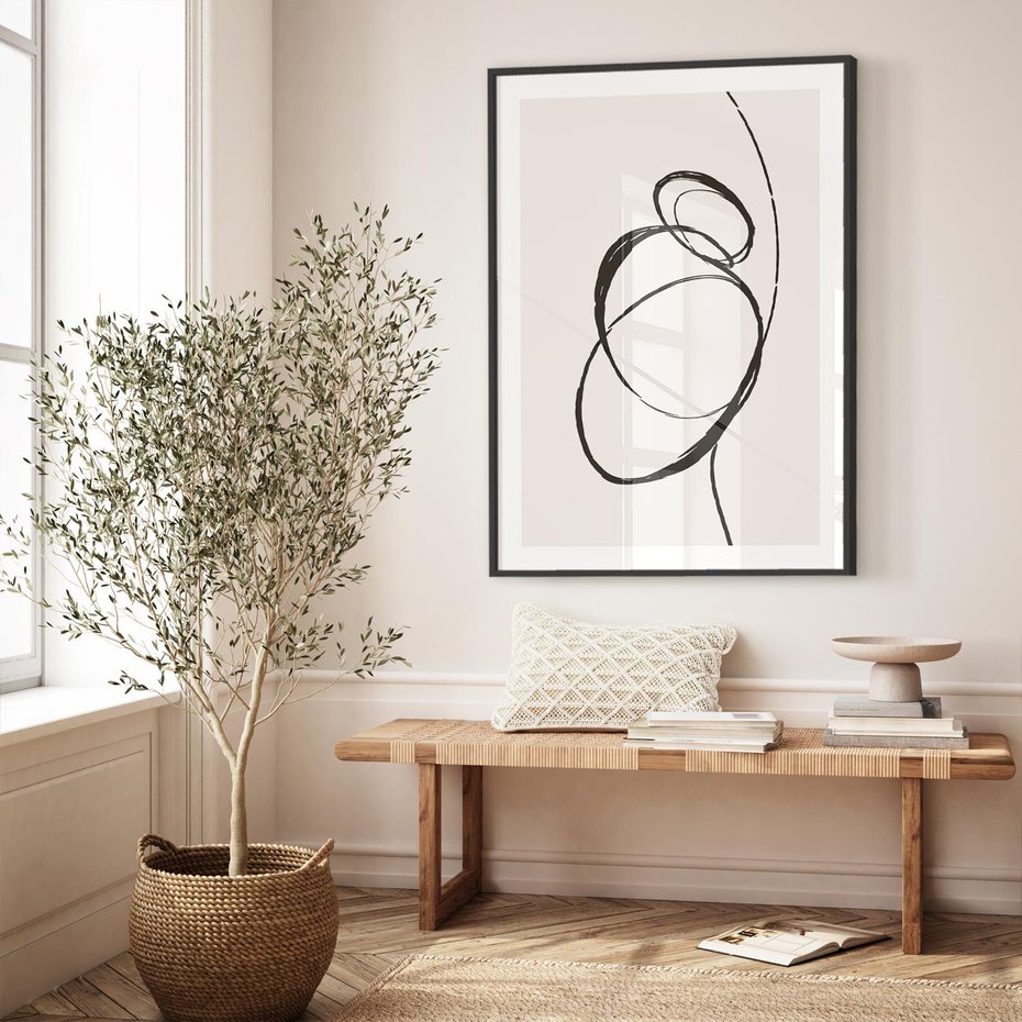 Plakat bez ramy 21x30 - Modernistyczne Refleksje - abstrakcyjne szkicowane linie, minimalizm