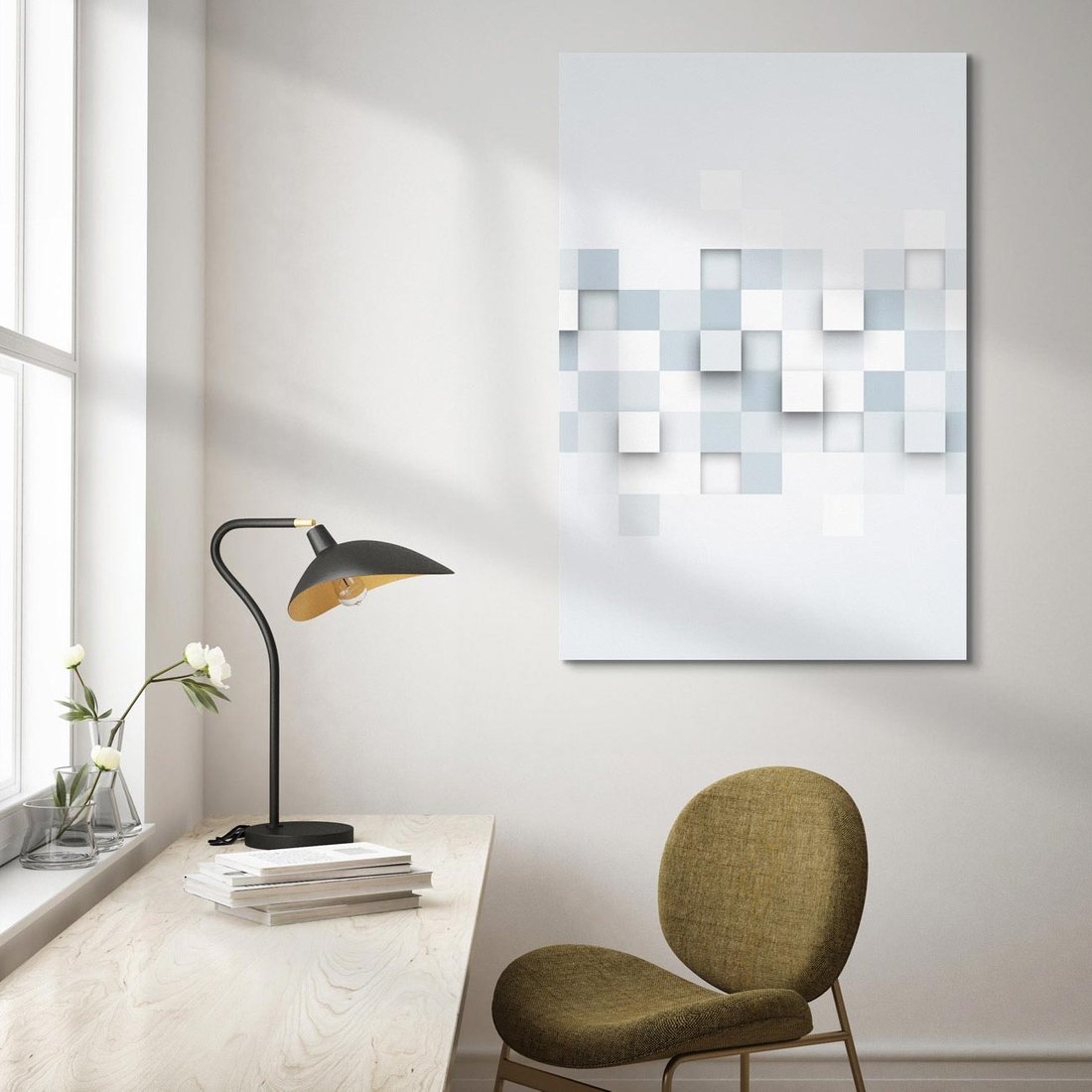 Obraz na płótnie 50x70 - Trójwymiarowe formy geometryczne - geometria, 3D