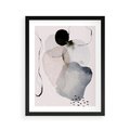 Plakat w ramie 40x50 - Migocące Barwy - abstrakcyjne plamy akwarelowe, czarny szkic - rama czarna