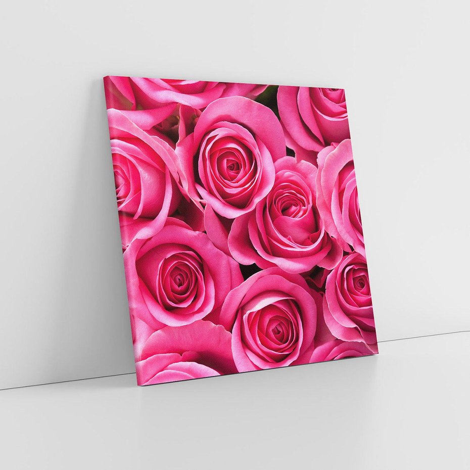 Obraz na płótnie 40x40 - Romantyczne róże w pełnym rozkwicie - róże, kwiaty