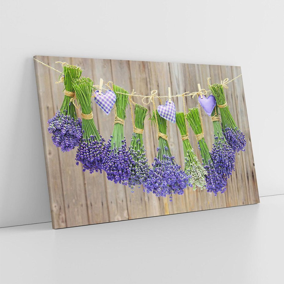 Obraz na płótnie 120x80 - Lawenda kompozycja Kwiaty - lawenda, kwiaty