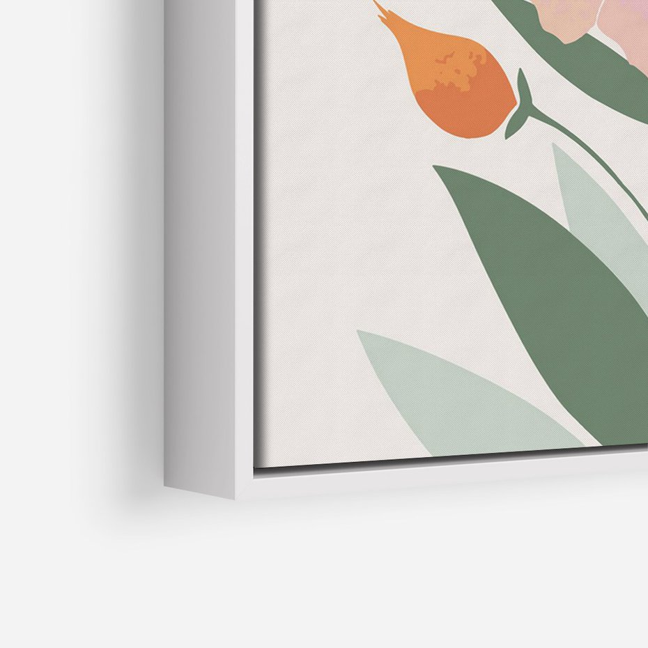 Obraz w ramie 80x120 - Kwiatowe Nastroje - kwiat, sztuka nowoczesna - rama biała