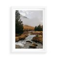 Plakat w ramie 50x70 - W Górskiej Dolinie - artystyczna fotografia, las - rama biała