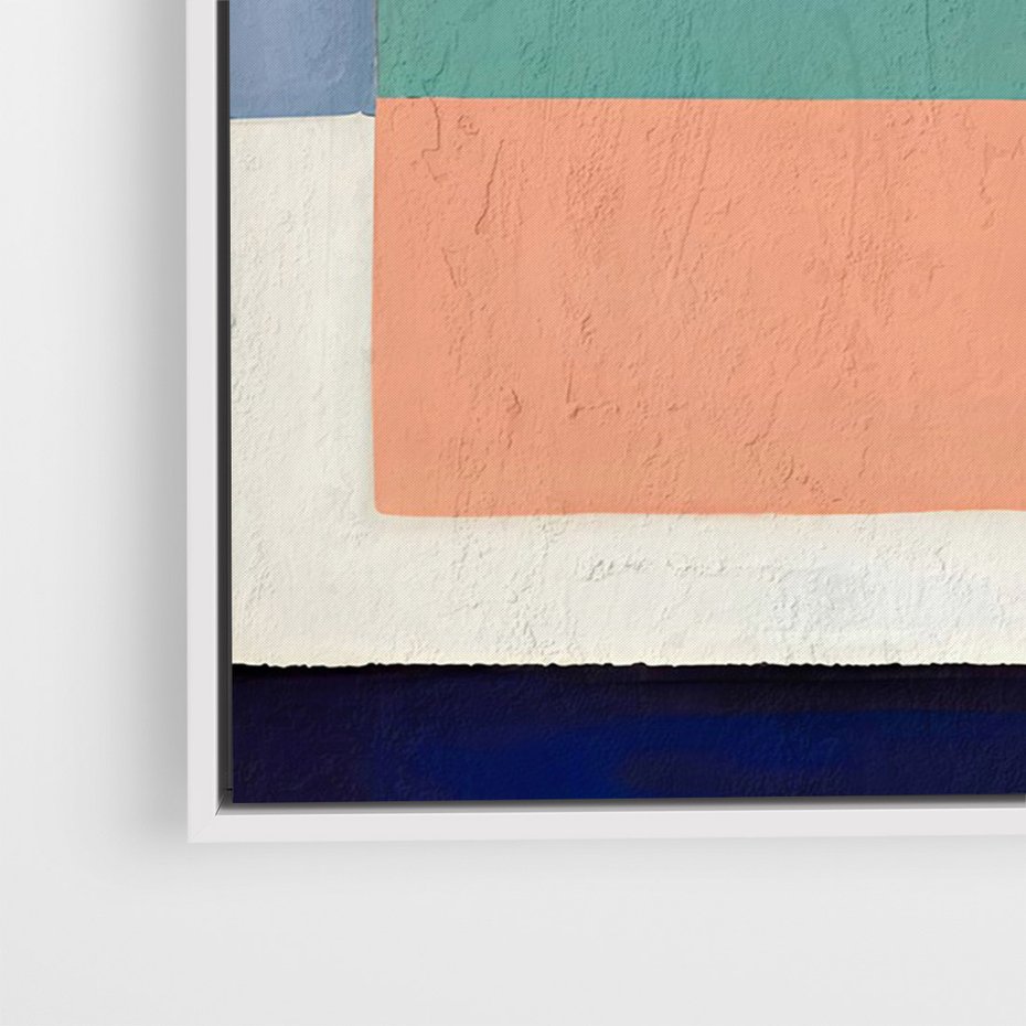 Obraz w ramie 80x120 - Bezgraniczne Nastroje Harmonii - abstrakcyjne geometryczne kształty, olejny obraz - rama biała