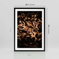 Plakat w ramie 50x70 - Jesienne Liście: Nostalgiczna Kolorystyka - suche liście, jesień - rama czarna
