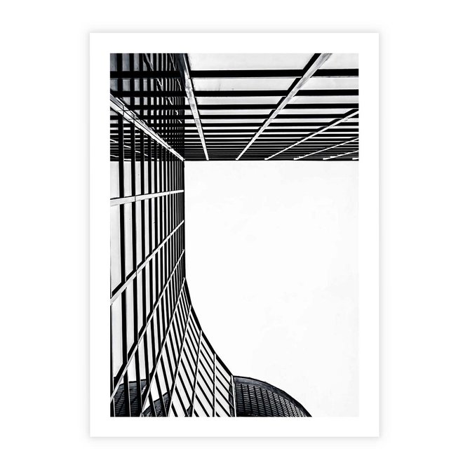 Plakat bez ramy 21x30 - Minimalizm Wysokości - architektura, czarno białe zdjęcie