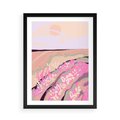 Plakat w ramie 50x70 - Harmonijny Świt - pastelowy krajobraz, nowoczesny plakat - rama czarna