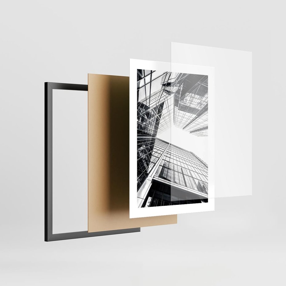 Plakat w ramie 30x40 - Wznoszący się Wysoko - architektura, wysoki wieżowiec - rama czarna
