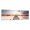 Obraz na płótnie 90x30 - Złote zachody słońca - jezioro, molo