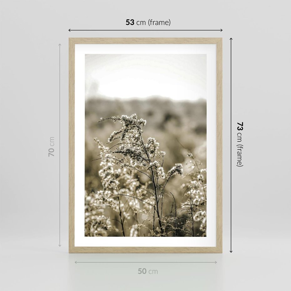Plakat w ramie 50x70 - Pampas i Bocho - suche trawy, bocho - rama drewno
