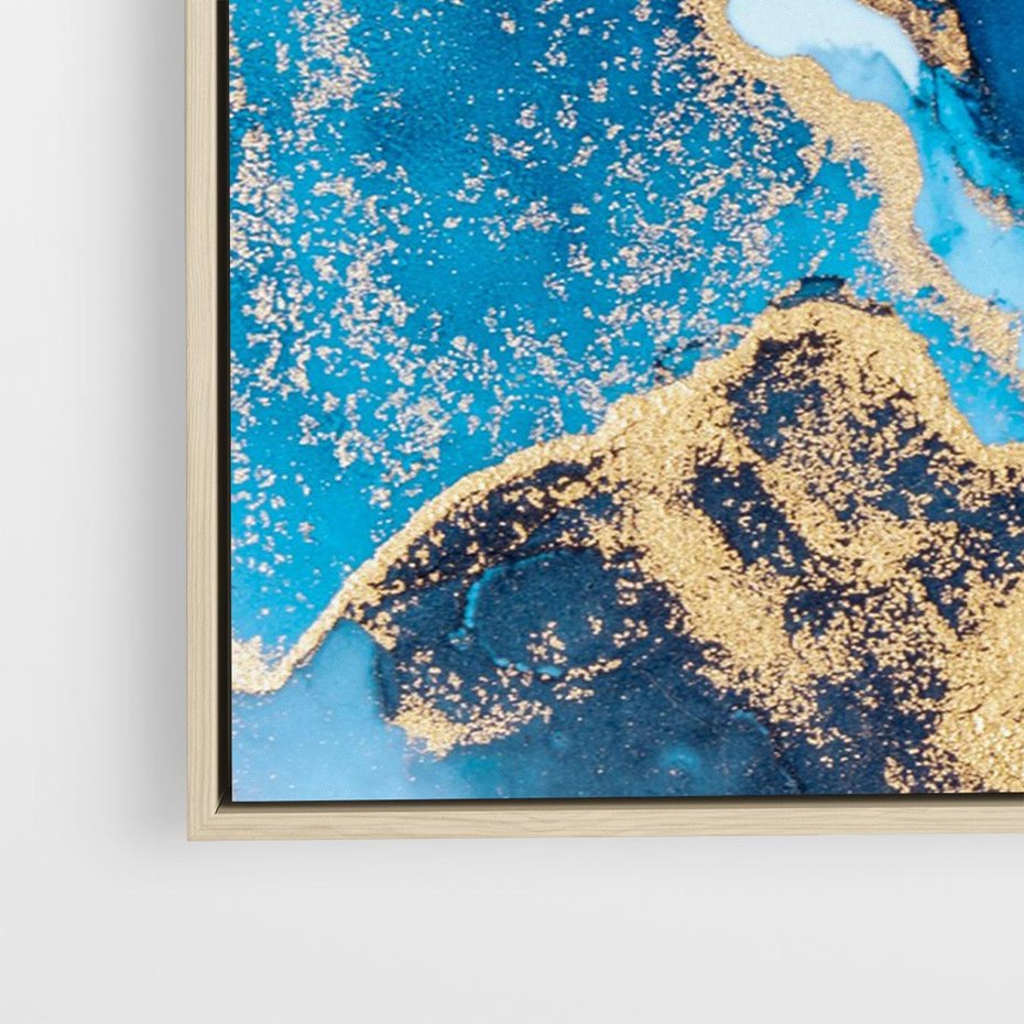 Obraz w ramie 120x80 - Elegancja i Wyrafinowanie - marmur, złoto - rama drewno