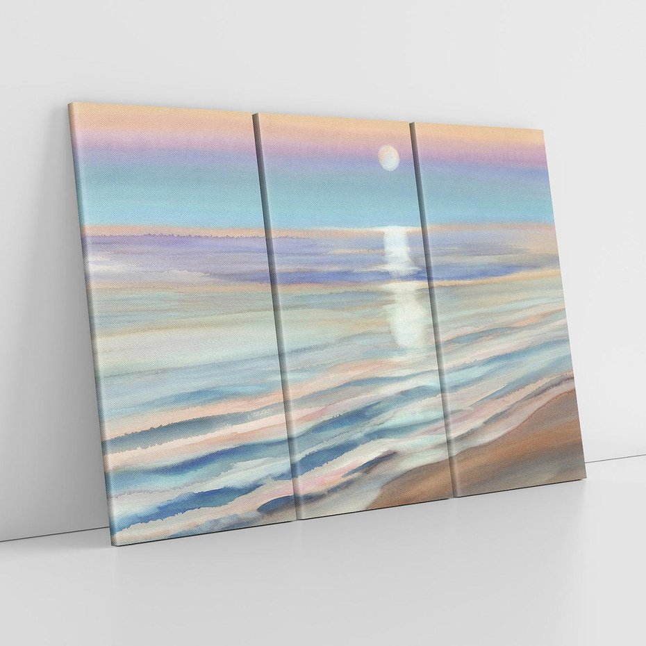 Obraz na płótnie 120x80 - Witraże roziskrzonych myśli - akwarela, zamglony wschód słońca