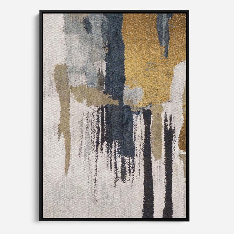 Obraz w ramie 50x70 - Odyseja w świetle i cieniu - abstrakcja, porysowana ściana - rama czarna