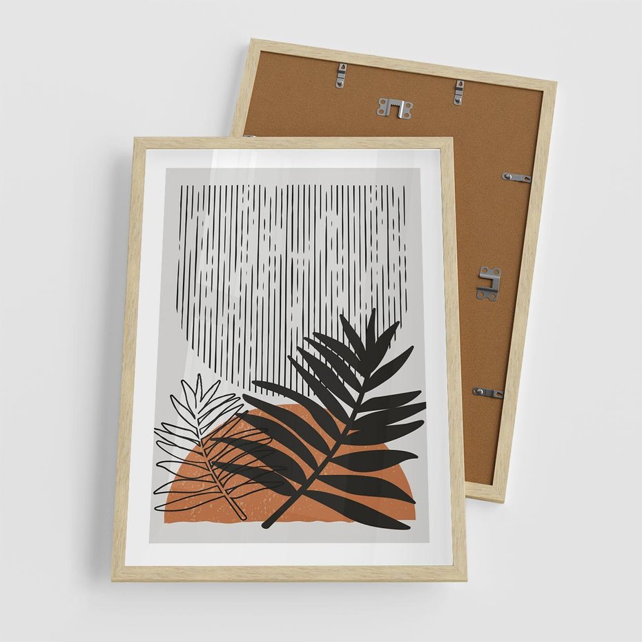 Plakat w ramie 50x70 - Sztuka Połączona - nowoczesna sztuka, modern - rama drewno