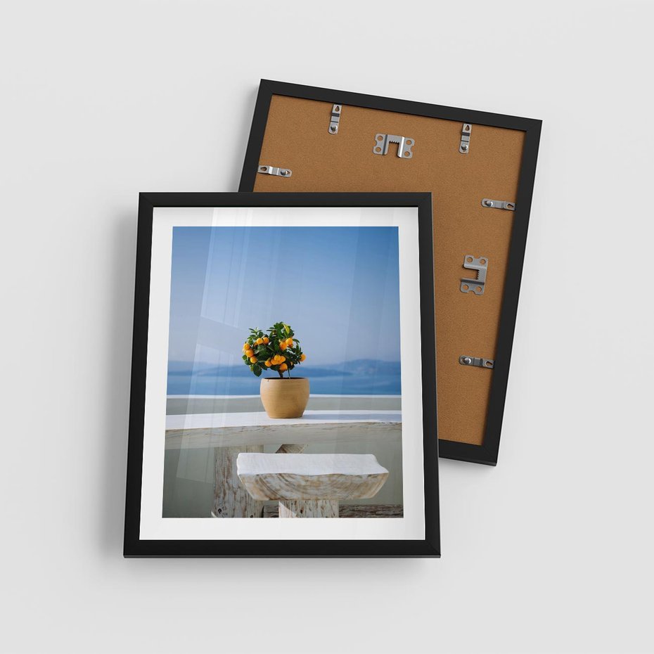 Plakat w ramie 40x50 - Uroki Santorini - Santorini, Grecja - rama czarna