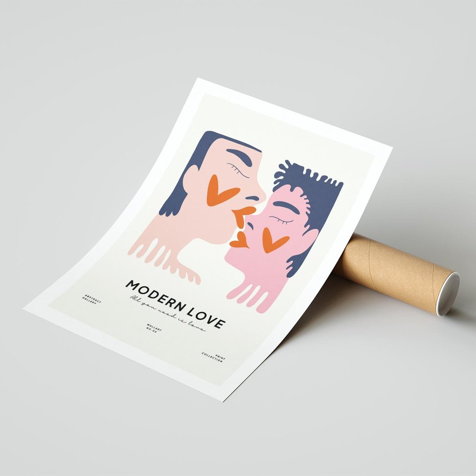 Plakat bez ramy 30x40 - Miłość w Kompozycji - miłość, para zakochanych