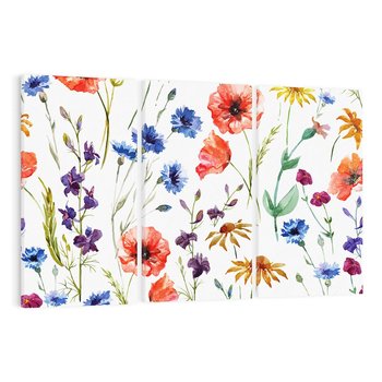 Obraz na płótnie 120x80 - Kwiatowe radości na łące - kwiaty, łączka