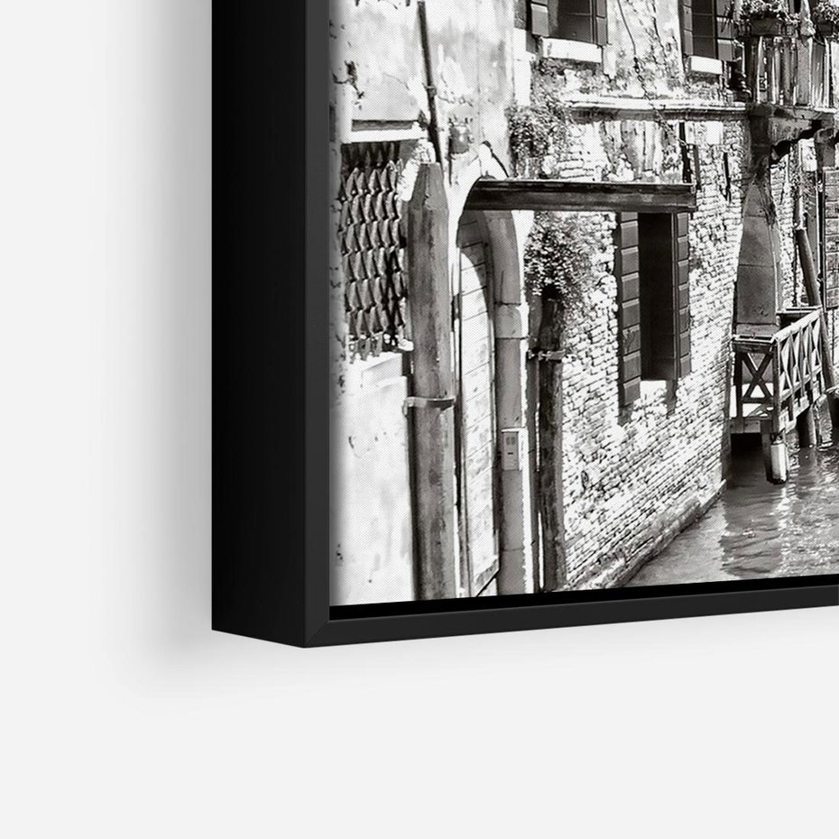 Obraz w ramie 70x50 - Zabłądzić w Wenecji - wenecja, kanały - rama czarna