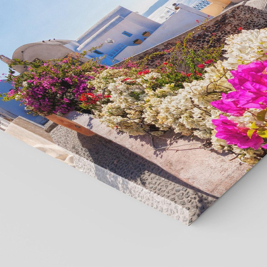 Obraz na płótnie 120x60 - Błękit morza i białe domy - Santorini, Grecja