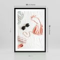 Plakat w ramie 50x70 - Letnia Elegancja na Plaży - kompozycja, elementy stroju na plażę - rama czarna