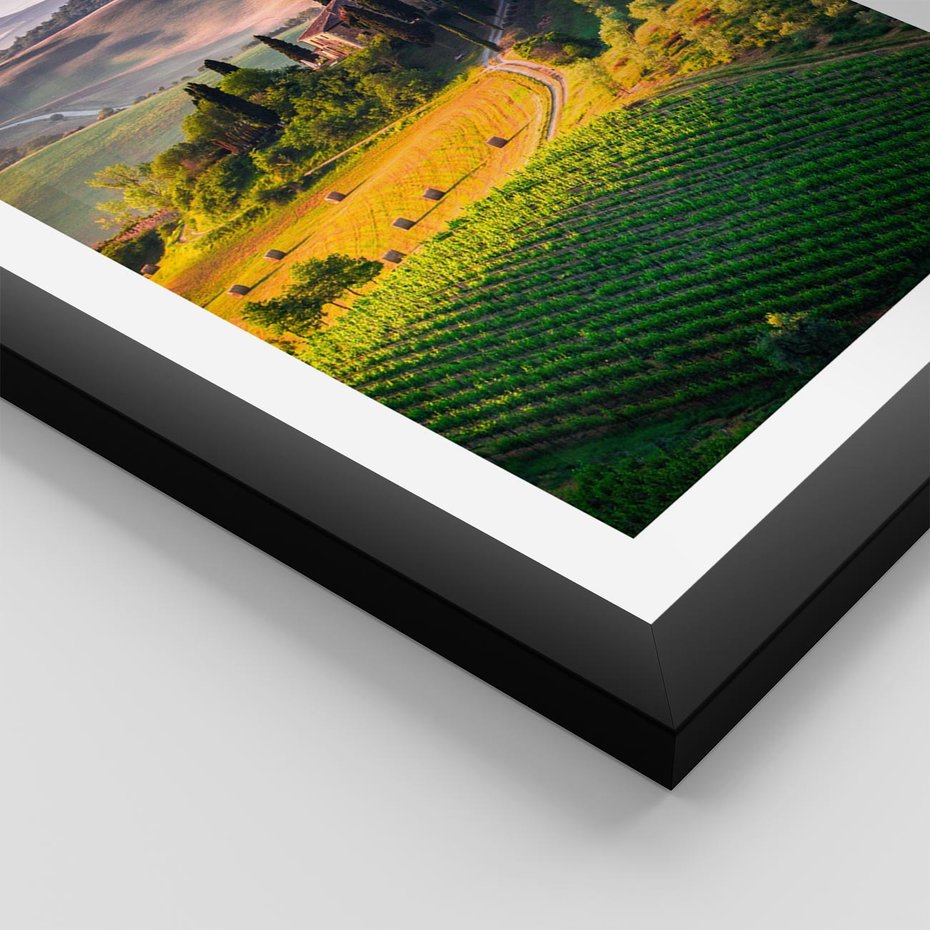 Plakat w ramie 40x50 - Pejzaż w perspektywie - pejzaż, perspektywa - rama czarna