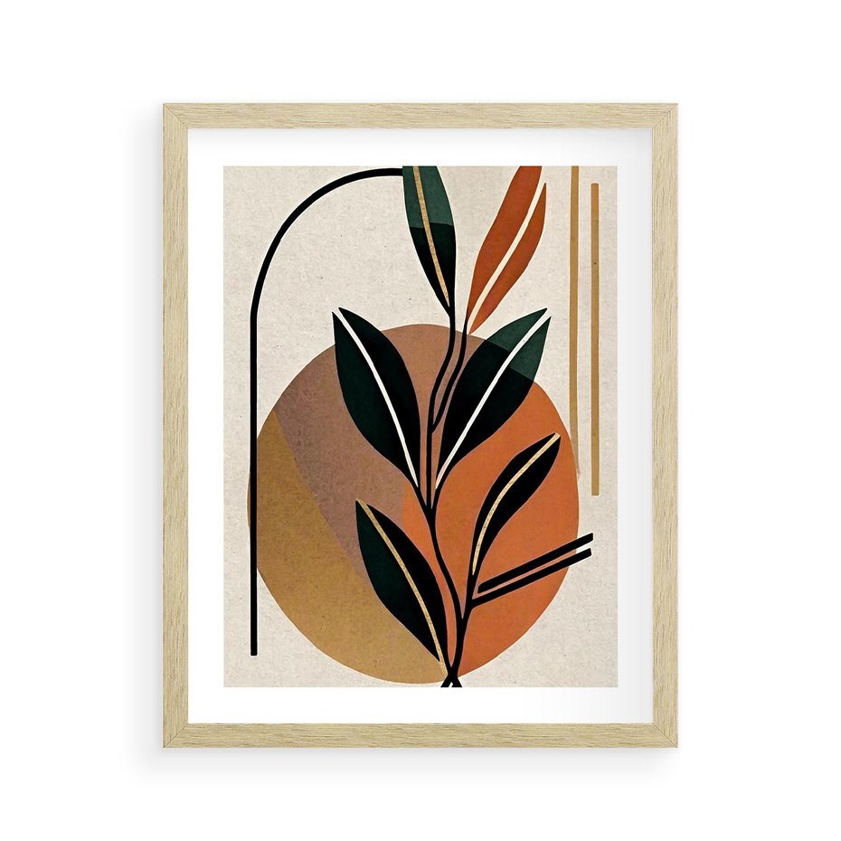 Plakat w ramie 40x50 - Boho Impulsy Kreatywności - boho obraz, abstrakcja - rama drewno