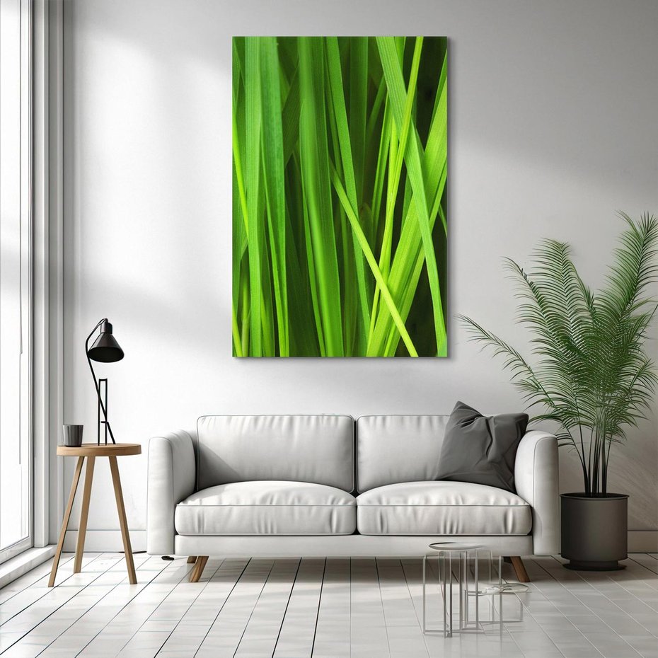 Obraz na płótnie 80x120 - Trawa w abstrakcji: natura przekształcona - trawa, abstrakcja