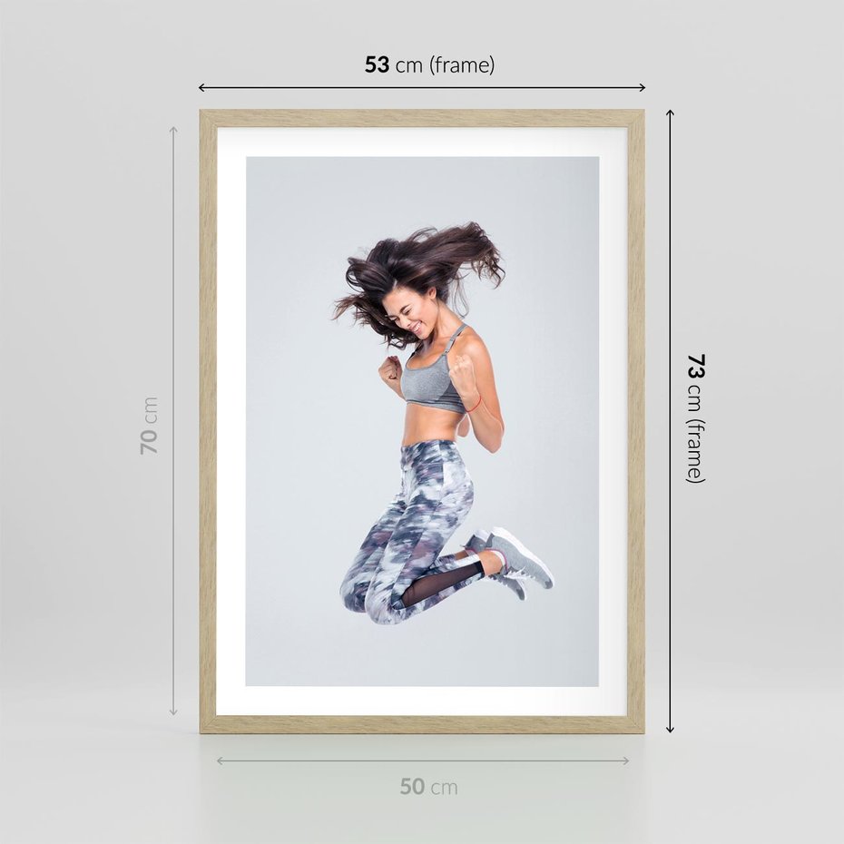 Plakat w ramie 50x70 - Sportowy Ducha: Energia i Siła - fitness, sport - rama drewno