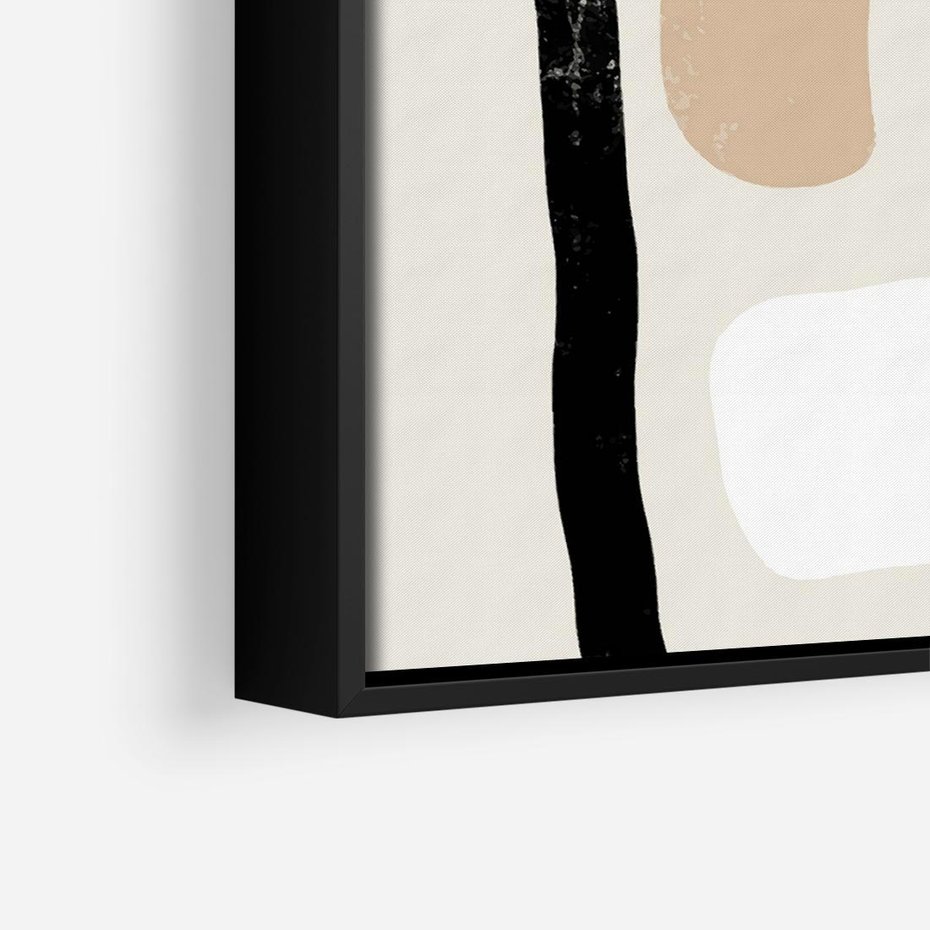 Obraz w ramie 50x50 - Kształtne Formy - geometryczne nieregularne kształty, nowoczesna kompozycja - rama czarna