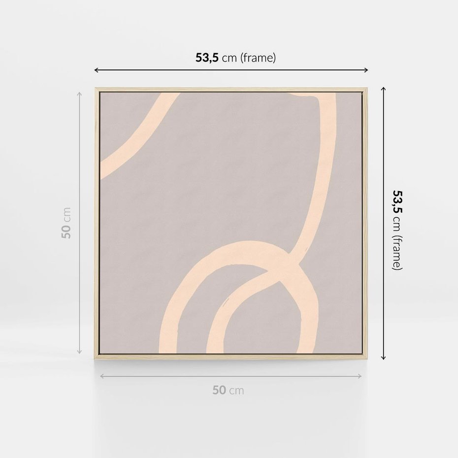 Obraz w ramie 50x50 - Wystylizowana Rewolucja - minimalistyczny obraz, nowoczesny - rama drewno