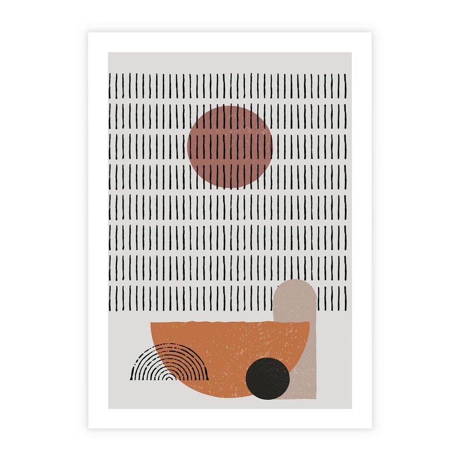 Plakat bez ramy 30x40 - Symetria w Stylu Mid-Century - minimalistyczny obraz, mid-century styl