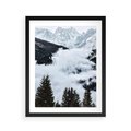 Plakat w ramie 40x50 - Zimowa Magia Gór: Śnieżne Szczyty - grajobraz górski, zima - rama czarna