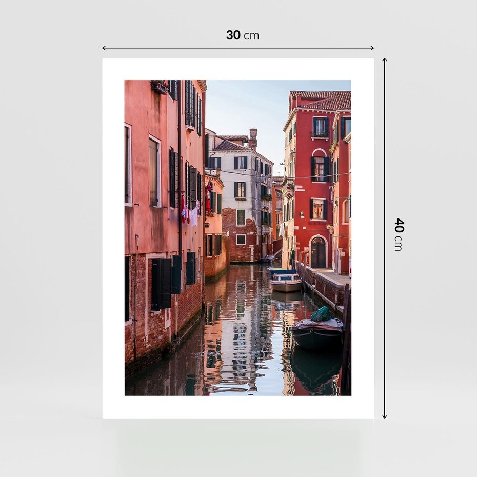 Plakat bez ramy 30x40 - Przejażdżka gondolą przez Wenecję - Wenecja, kanały