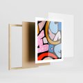Plakat w ramie 40x50 - Kolory Komiksu - abstrakcyjne formy, komiksowy styl - rama drewno