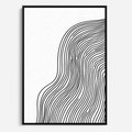 Obraz w ramie 50x70 - Refrakcje Przestrzeni - mnimalistyczna forma, czarne linie - rama czarna