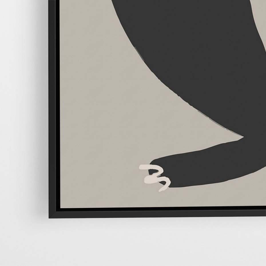 Obraz w ramie 50x70 - Strukturalne Odbicia Północy - skandynawska sztuka, lis - rama czarna