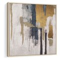 Obraz w ramie 80x80 - Odyseja w świetle i cieniu - abstrakcja, porysowana ściana - rama drewno