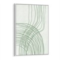 Obraz w ramie 80x120 - Migotliwa Spokojna Zieleń - zielony plakat, abstrakcyjne splątane linie - rama biała