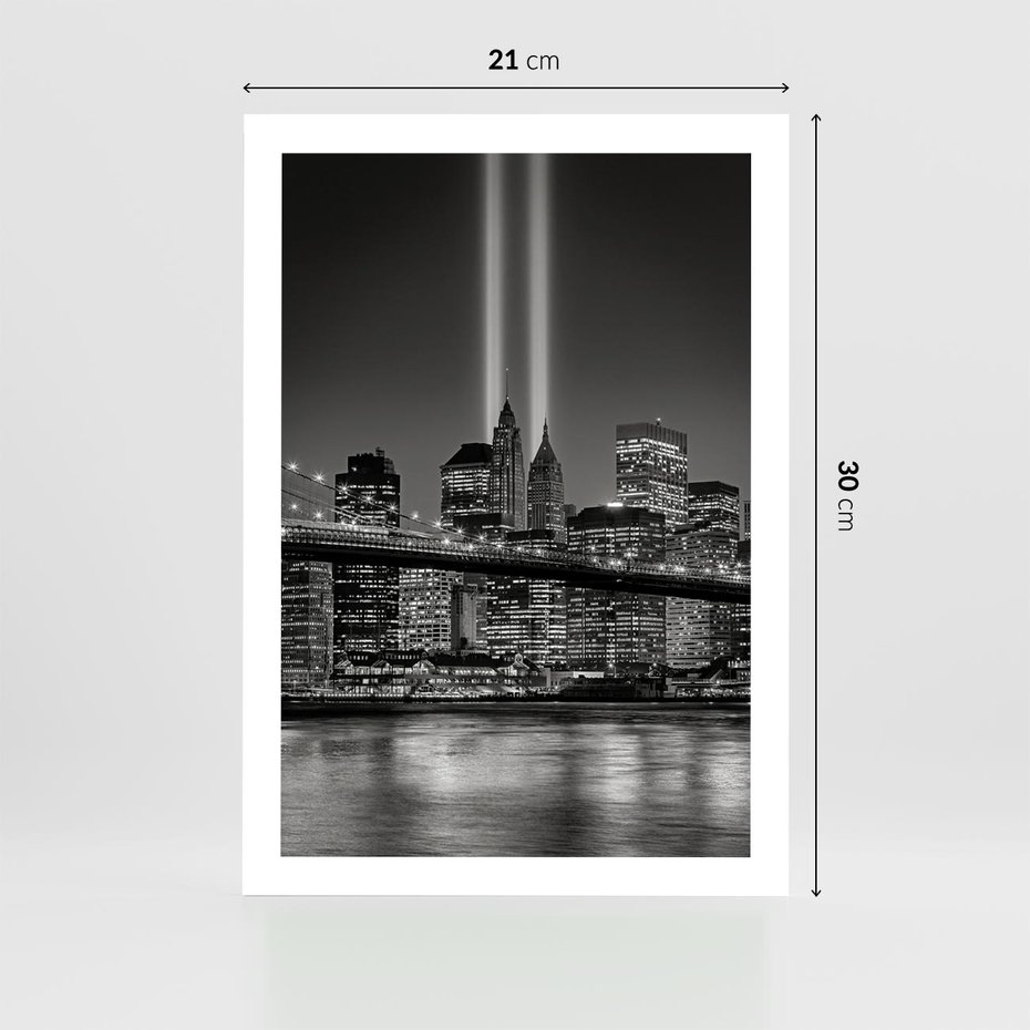 Plakat bez ramy 21x30 - Miasto ożywione nocą - miasto, noc