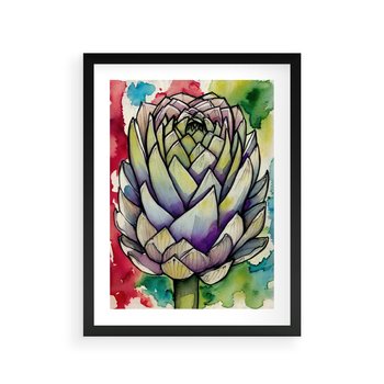 Plakat w ramie 30x40 - Zamknięte w Roślinie - abstrakcja, akwarela - rama czarna