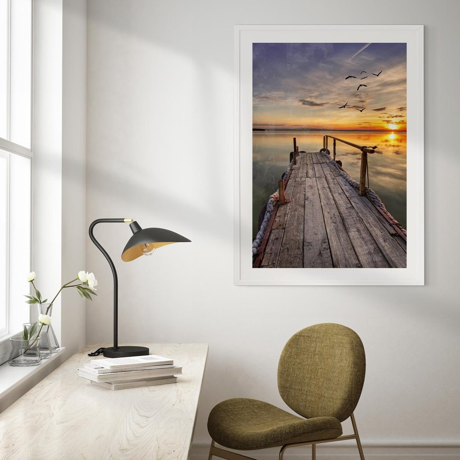 Plakat bez ramy 30x40 - Zachód Słońca na Pomostcie - zachód, słońca