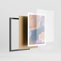 Plakat w ramie 50x70 - Rozmyte Akwarelowe Marzenia - abstrakcyjne akwarelowe plamy, pastele - rama czarna