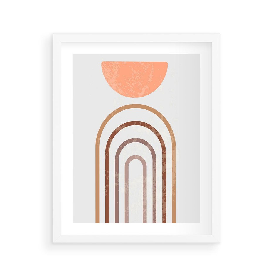 Plakat w ramie 40x50 - Geometryczny Blask Złota - grafika, złoto - rama biała