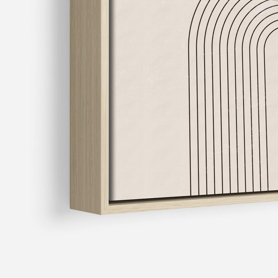 Obraz w ramie 50x50 - Konturem Zdefiniowane - boho plakat, minimalizm - rama drewno