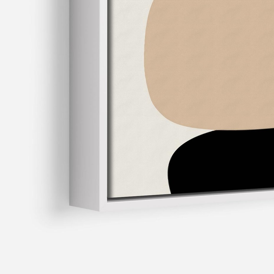 Obraz w ramie 80x80 - Zgeometryzowane Kształty - modernistyczny plakat, obłe kształty - rama biała