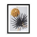 Plakat w ramie 50x70 - Sztuka Palmy - palma, czarna grafika - rama czarna