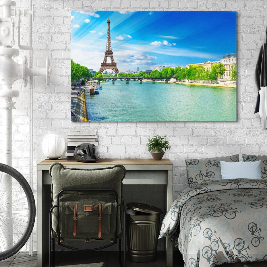 Obraz na płótnie 70x50 - Romantyczne spotkanie - Paryż, Wieża